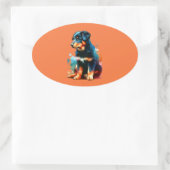 ボーセロン犬 楕円形シール (バッグ)