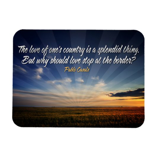 "ボーダレスな愛"感動的引用文フレキシブル マグネット (横)