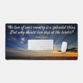 "ボーダレス愛"感動的引用文 デスクマット (キーボード&マウス)