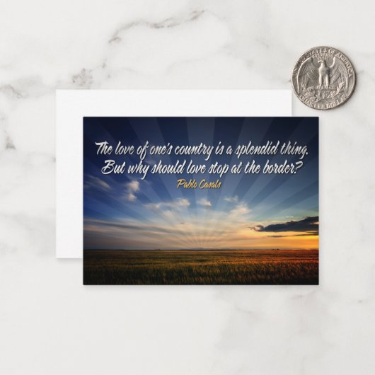 "ボーダレス愛"感動的引用文 ノートカード (正面/裏面インサイチュ)