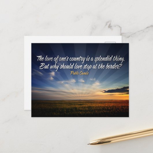 "ボーダレス愛"感動的引用文 ポストカード (正面/裏面インサイチュ)