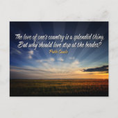 "ボーダレス愛"感動的引用文 ポストカード (正面)