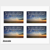 "ボーダレス愛"感動的引用文 長方形シール (シート)