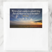 "ボーダレス愛"感動的引用文 長方形シール (バッグ)