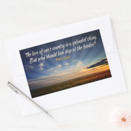 "ボーダレス愛"感動的引用文 長方形シール