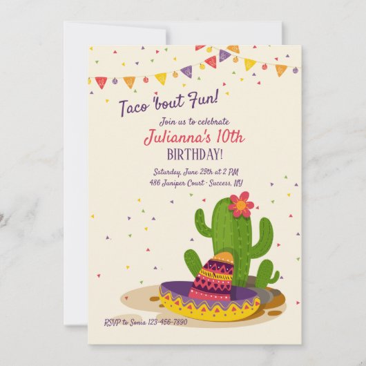 ボーダーおもしろいの招待状の南 招待状 (正面)