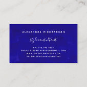 ボーダーおよび原稿|のはっきりしたで青い水彩画こんにちは 名刺 (裏面)