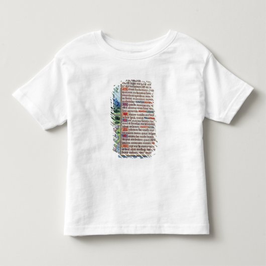ボーダーが付いているラテン系の文字のページ トドラーTシャツ (正面)