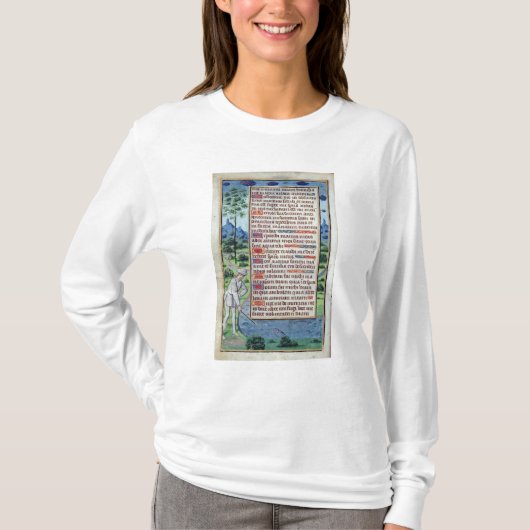 ボーダーが付いているラテン系の文字のページ Tシャツ (正面)