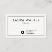 ボーダーが付いている最小主義の名刺 名刺 (裏面)