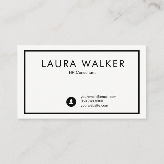 ボーダーが付いている最小主義の名刺 名刺 (裏面)