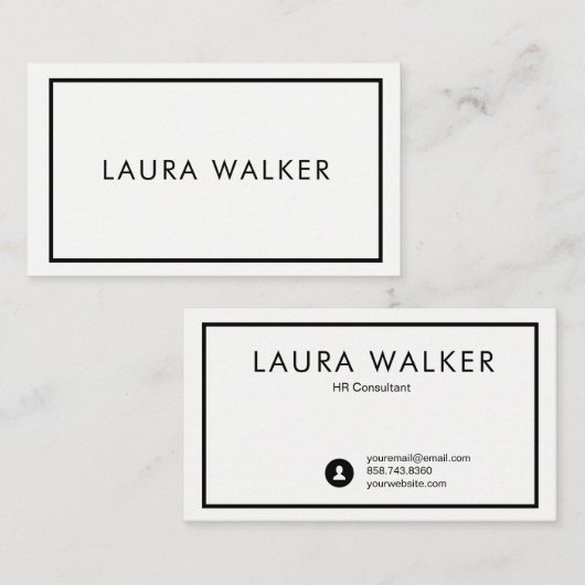 ボーダーが付いている最小主義の名刺 名刺 (正面/裏面)