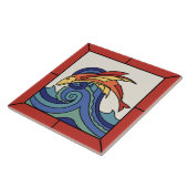 ボーダーが付いているCatalinaの島の飛魚座のタイル タイル (側面)