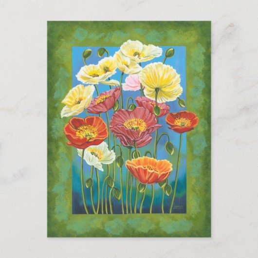 ボーダーの中の花束Ⅰ ポストカード (正面)