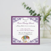 ボーダーを持つイースターブランチのカスタムな招待状 招待状 (スタンド正面)