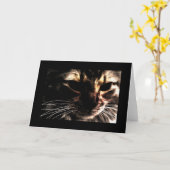 ボーダーを持つ幻影猫 カード (黄色い花)