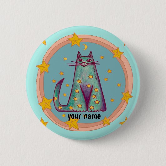 ボーダーキャットのピンバッジ 缶バッジ (正面)
