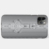 ボーダーグレーのバロック花柄 Case-Mate iPhoneケース (裏面(横))