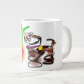 ボーダーコリーとひまわり ジャンボコーヒーマグカップ (正面右)