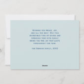 ボーダーコリーと冬の雪のクリスマスツリー シーズンカード (裏面)