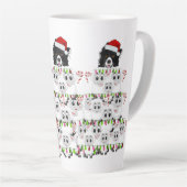 ボーダーコリーと羊のクリスマツリー カフェラテマグ (右アングル)
