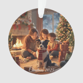 ボーダーコリーと過ごす家族のクリスマスオーナメント – Coz オーナメント