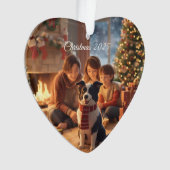 ボーダーコリーと過ごす家族のクリスマス オーナメント - Coz (正面)