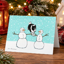 ボーダーコリーと雪だるま | ドッグアジリティクリスマス
