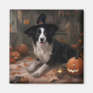 ボーダーコリーのかぼちゃ ハロウィーン スケアリー マグネット