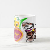ボーダーコリーのひまわり コーヒーマグカップ (中央)