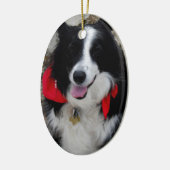 ボーダーコリーのギフト セラミックオーナメント (左)