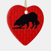 ボーダーコリーのクリスマスのオーナメント セラミックオーナメント (右)