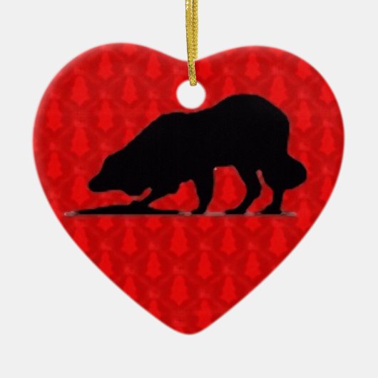 ボーダーコリーのクリスマスのオーナメント セラミックオーナメント (正面)