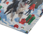 ボーダーコリーのクリスマス 雪の祭典 カッティングボード (角)