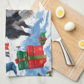 ボーダーコリーのクリスマス　雪の祭典 キッチンタオル (四つ折り)