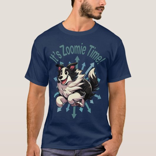 ボーダーコリーのズーミータイム Tシャツ (正面)