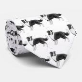 ボーダーコリーのタイ ネクタイ (ロール)