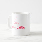 ボーダーコリーのタータンチェックのマグ コーヒーマグカップ (正面左)