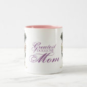 ボーダーコリーのハートのお母さん ツートーンマグカップ (中央)