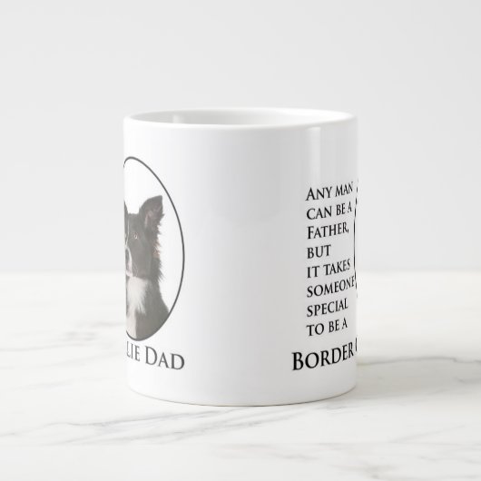 ボーダーコリーのパパのジャンボマグ ジャンボコーヒーマグカップ (正面)
