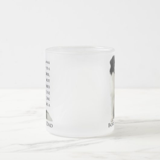 ボーダーコリーのパパのマグ フロストグラスマグカップ (中央)