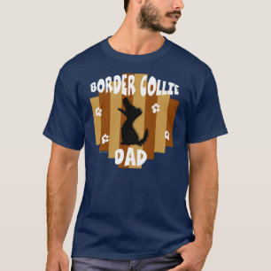 ボーダーコリーのパパの暗闇のワイシャツ Tシャツ