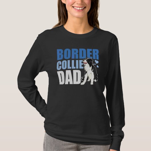 ボーダーコリーのパパ 犬 父の日 ボーダーコリー Tシャツ (正面)