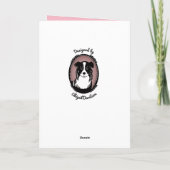 ボーダーコリーのピンク及び黒はカードそんなに感謝していしています サンキューカード (裏面)