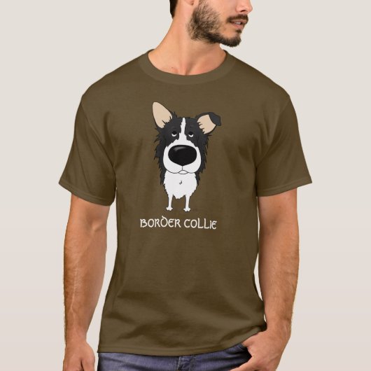 ボーダーコリーのワイシャツ Tシャツ (正面)