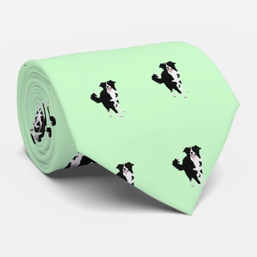 ボーダーコリーの両面印刷のネクタイ ネクタイ (ロール)