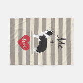 ボーダーコリーの同輩愛フリースブランケットと私 フリースブランケット (正面(横))