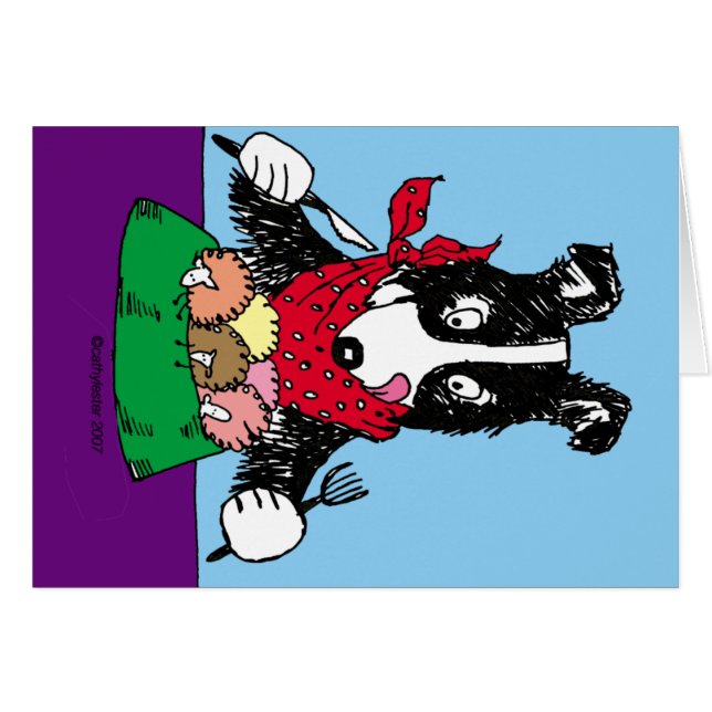 ボーダーコリーの夕食 (正面横)