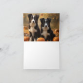 ボーダーコリーの子犬 オータムデライト パンプキン カード (内部)