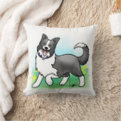 ボーダーコリーの枕 クッション (ブランケット)